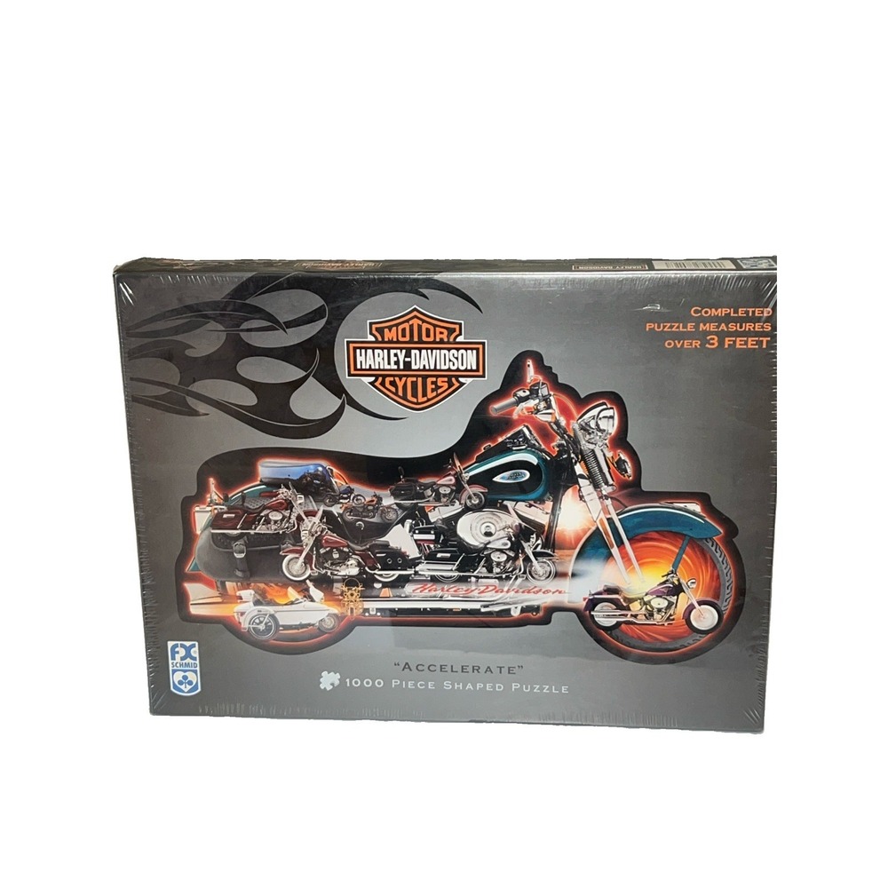 Vtg FX Schmid Harley Davidson Puzzle Accelerate 1000 Pc New Sealed 3 FT 2003